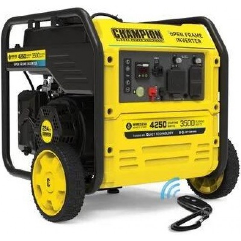 Champion Power Equipment 4250-Watt Wireless Remote Start Open Frame Inverter Generator with Quiet Technology