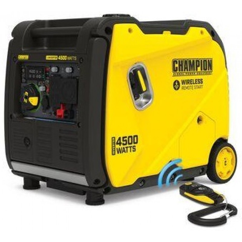 Champion Power Equipment 4500-Watt Wireless Remote Start Inverter Generator with Quiet Technology and CO Shield