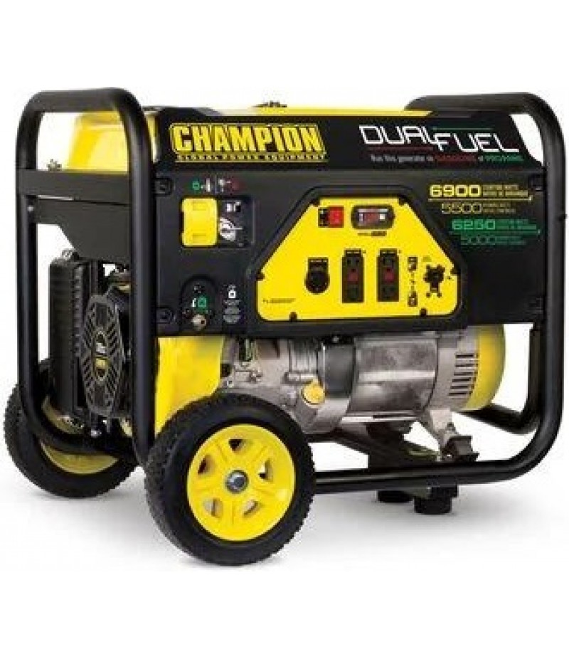 Champion Power Equipment 5500-Watt Dual Fuel Portable Generator with Wheel Kit