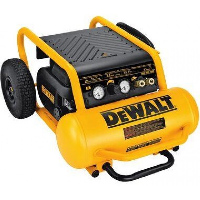 DEWALT HEAVY-DUTY 200PSI 4.5 GALLON ELECTRIC WHEELED COMPRESSOR (D55146)