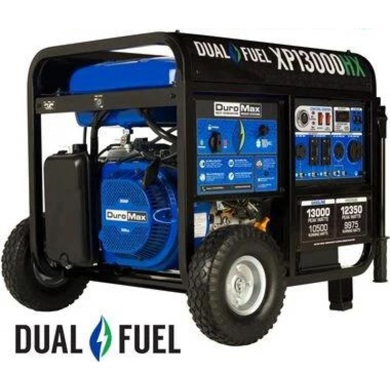 Duromax Generator with CO Alert 13000Watt 500cc Dual Fuel Gas Propane Portable