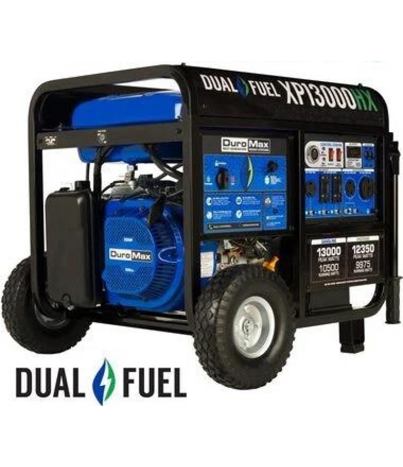 Duromax Generator with CO Alert 13000Watt 500cc Dual Fuel Gas Propane Portable