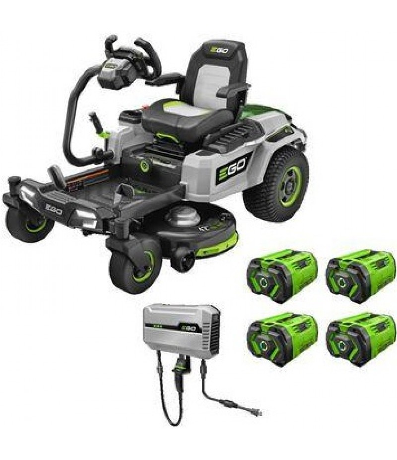 EGO POWER+ 42 Zero Turn Radius Lawn Mower Kit with e-STEER Technology with 4 x 12Ah Batteries & Charger