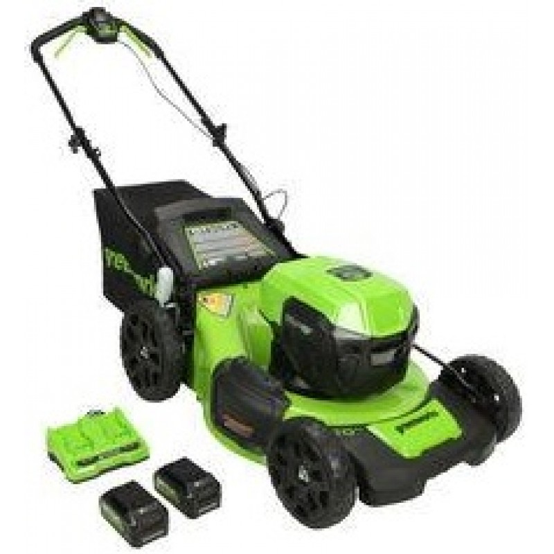 Greenworks 48V 20in Push Lawn Mower Kit with 4Ah Battery 2pk & Charger