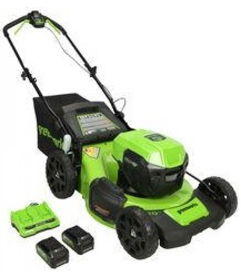 Greenworks 48V 20in Push Lawn Mower Kit with 4Ah Battery 2pk & Charger