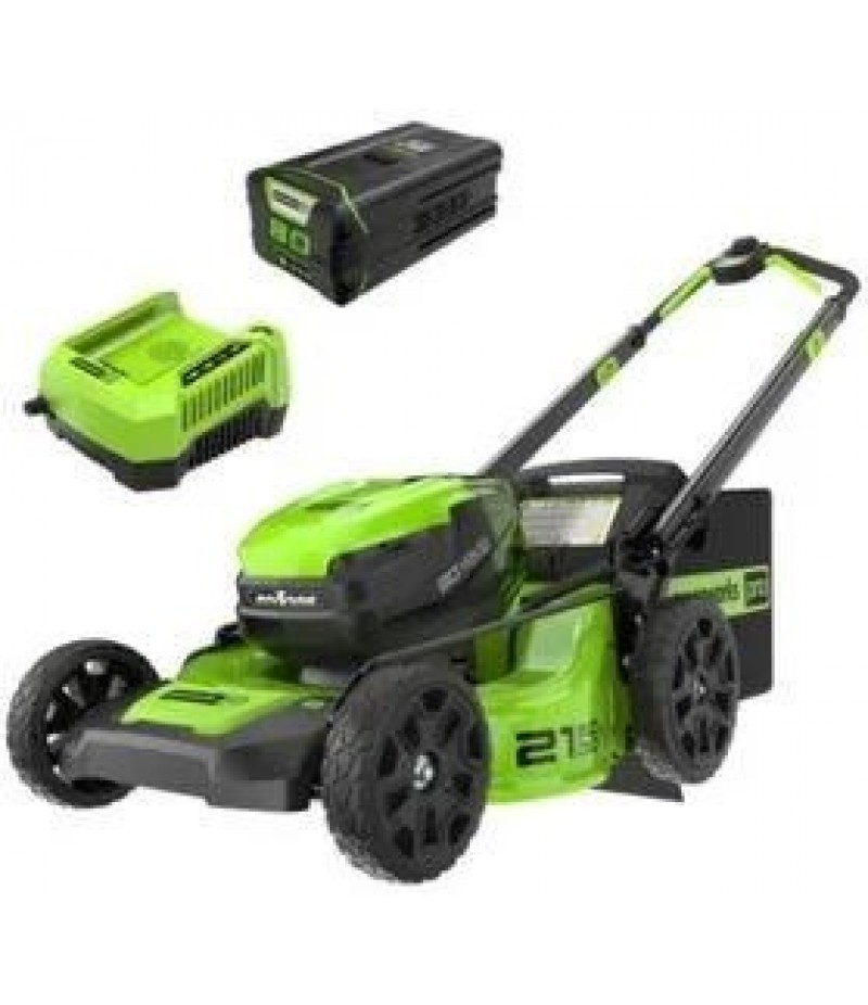 Greenworks 80V 21in Battery Powered Push Lawn Mower Kit with 4Ah Battery & Charger