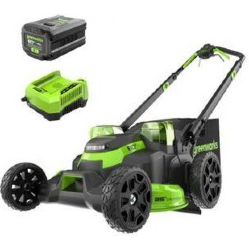 Greenworks 80V 25in Cordless Dual Blade Self Propelled Lawn Mower Kit with 4Ah Battery & Charger