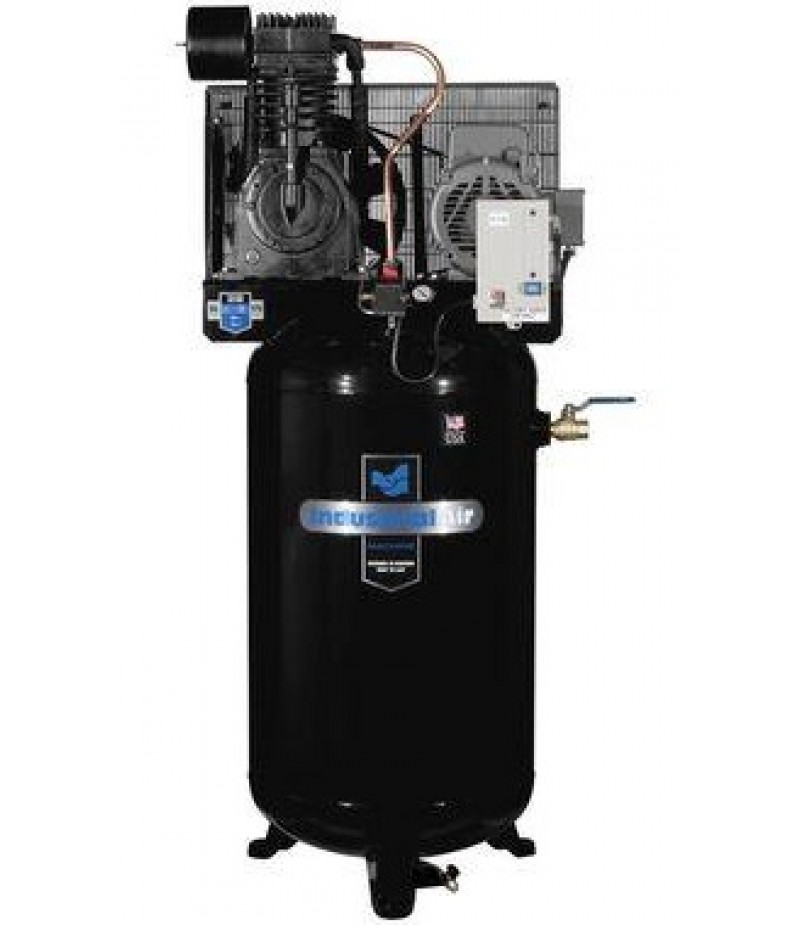 Industrial Air Compressor 7.5 HP Single Phase 230V 80 Gallon Two Stage