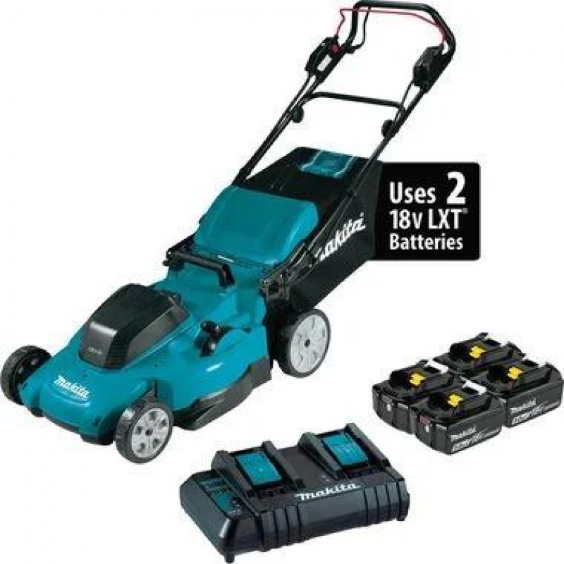 Makita 18V X2 (36V) LXT 19in Lawn Mower Self Propelled 5Ah Kit with 4 Batteries