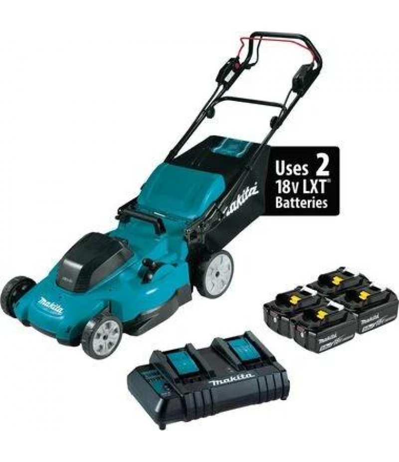 Makita 18V X2 (36V) LXT 19in Lawn Mower Self Propelled 5Ah Kit with 4 Batteries