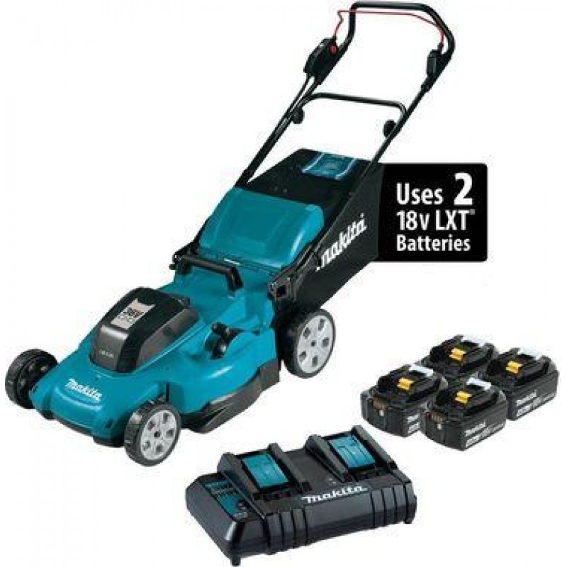 Makita 18V X2 (36V) LXT 21in Lawn Mower Kit with 4 Batteries 4Ah