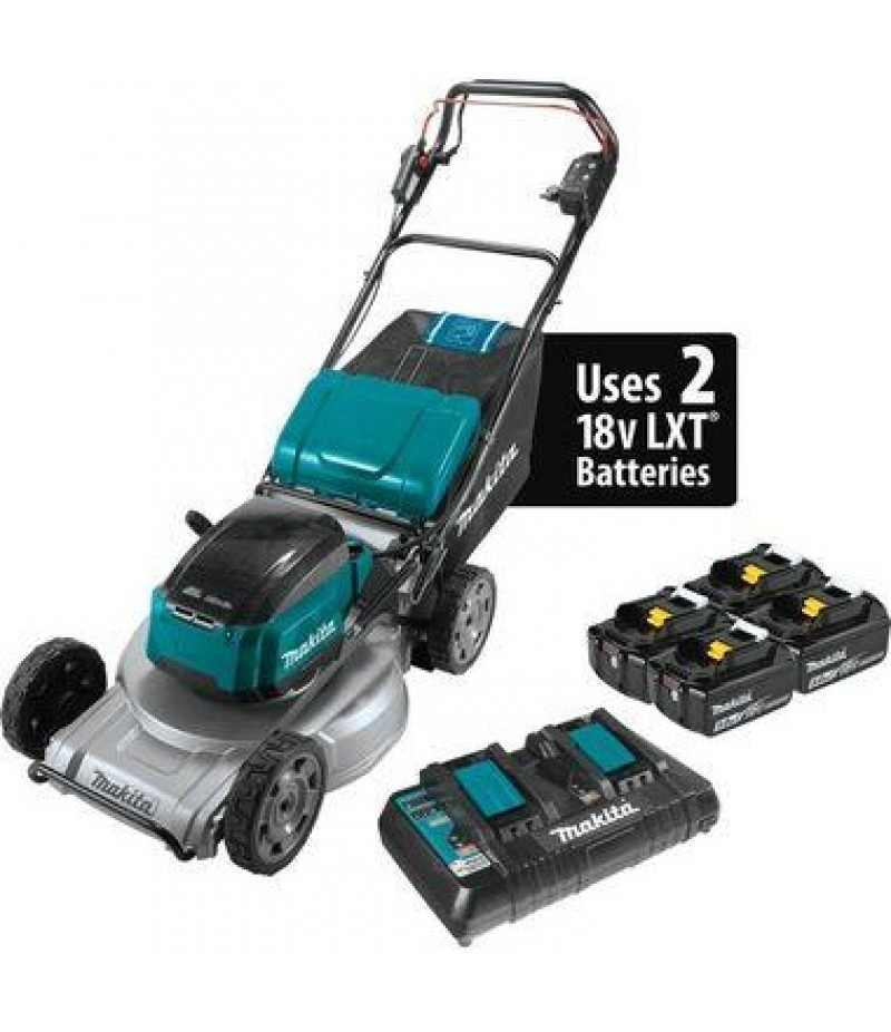 Makita 18V X2 (36V) LXT Lithium-Ion Brushless Cordless 21in Self-Propelled Commercial Lawn Mower Kit with 4 Batteries (5.0Ah)