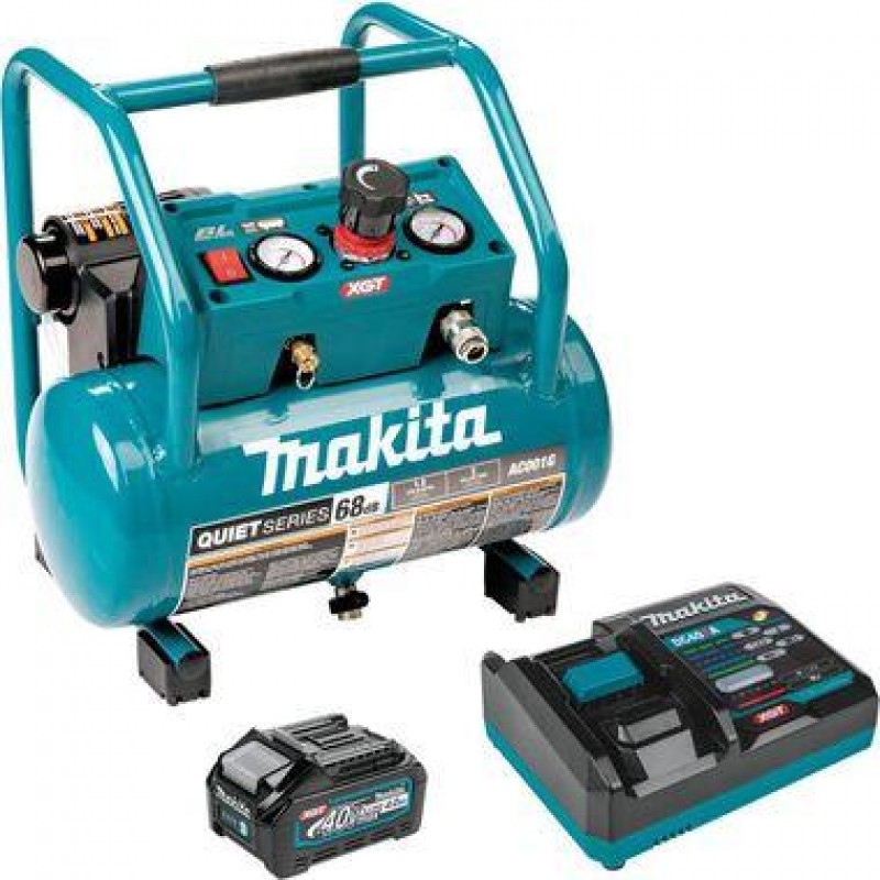 Makita 40V max XGT Brushless Cordless 2 Gallon Quiet Series Compressor Kit (4.0Ah)