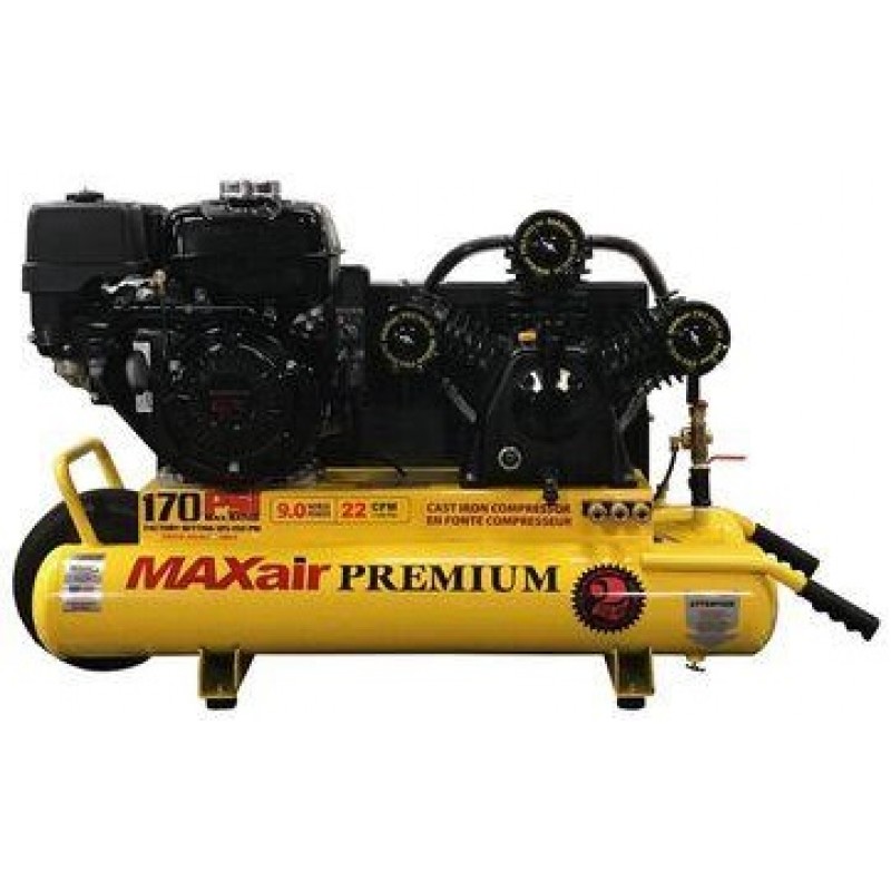 MAXair Air Compressor Twin Tank Gas 9hp