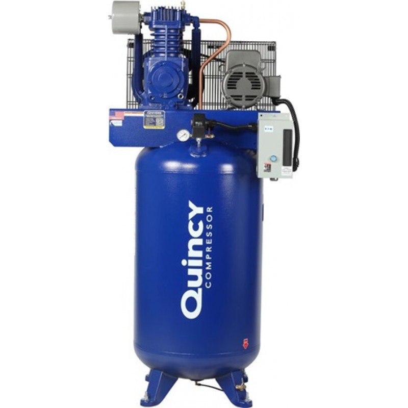 Quincy Reciprocating Air Compressor 5HP 230V 80 Gallon Vertical