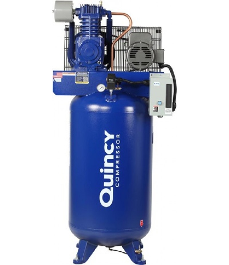 Quincy Reciprocating Air Compressor 5HP 230V 80 Gallon Vertical