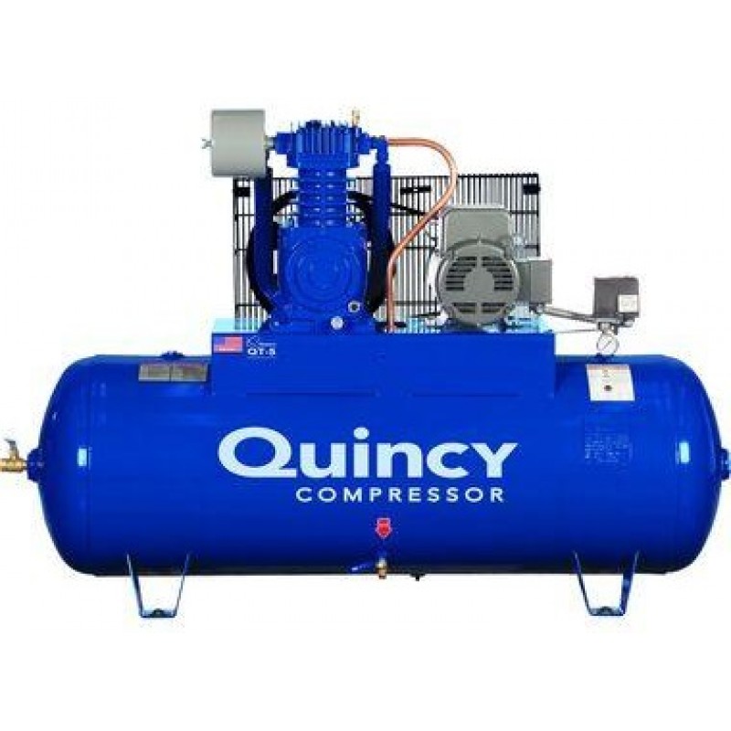 Quincy Reciprocating Air Compressor 5HP 80 Gallon Horizontal