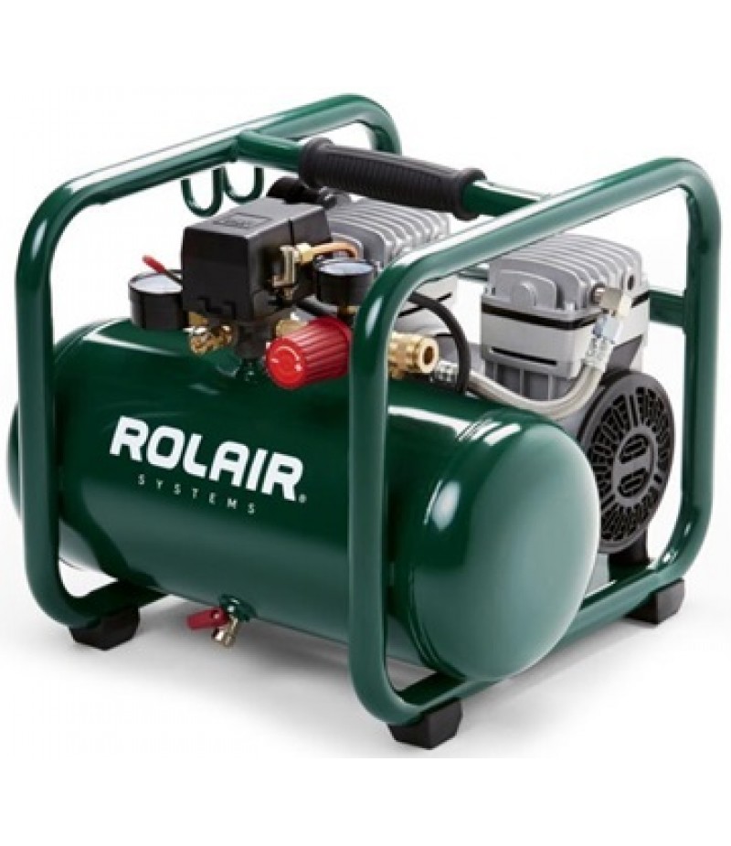 Rolair 1 HP - Ultra-Quiet (115V) 2.4CFM@90PSI 2.5 Gallon Oil Less Compressor