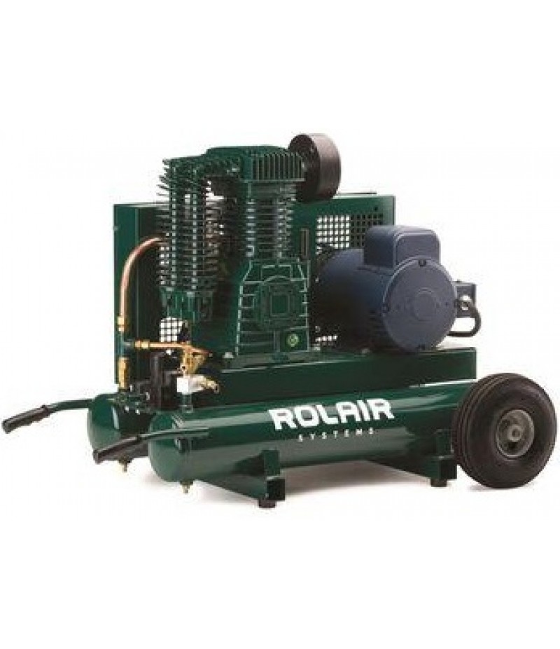 Rolair 5 HP 230V 18.8 CFM@90PSI 9 Gall Twin Tank Constant-Run Compressor