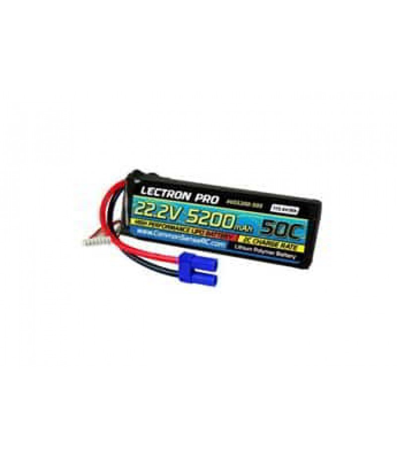 Common Sense RC Lectron Pro 22.2V 5200mAh 50C Lipo Battery w/ EC5 Plug: Lg Planes / Helis /Quads