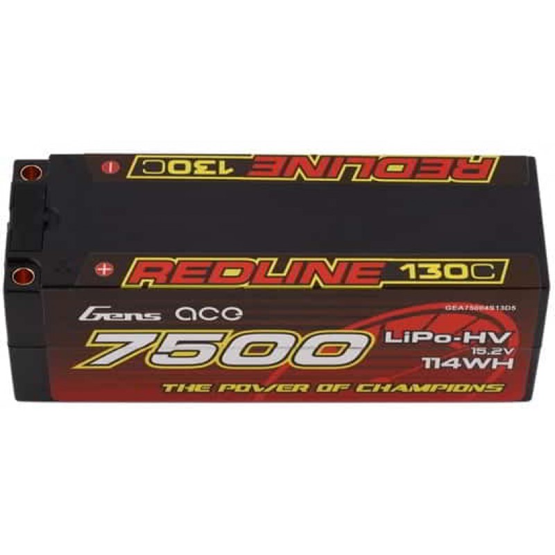 Gens Ace 4s LiHV LiPo Battery 130C w/5mm Bullets & T-Style Adapter (15.2V/7500mAh)