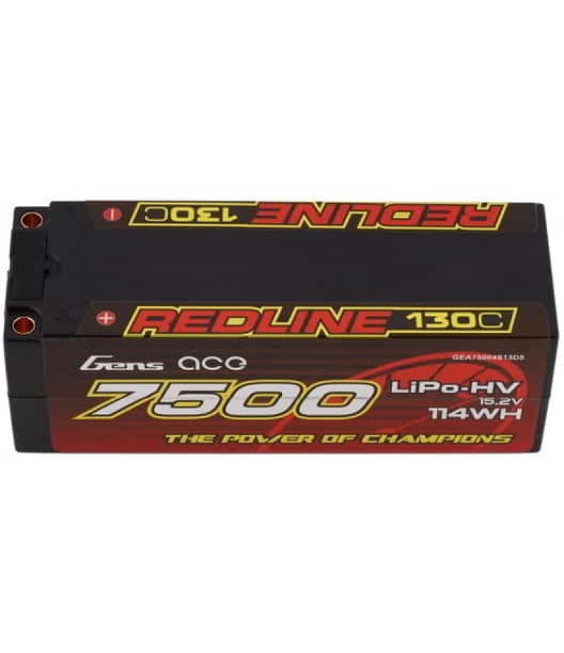 Gens Ace 4s LiHV LiPo Battery 130C w/5mm Bullets & T-Style Adapter (15.2V/7500mAh)