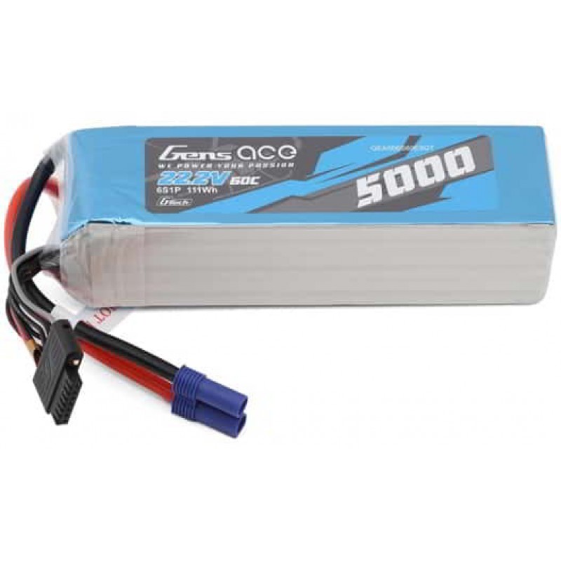 Gens Ace G-Tech Smart 6S LiPo Battery 60C (22.2V/5000mAh) w/EC5 Connector