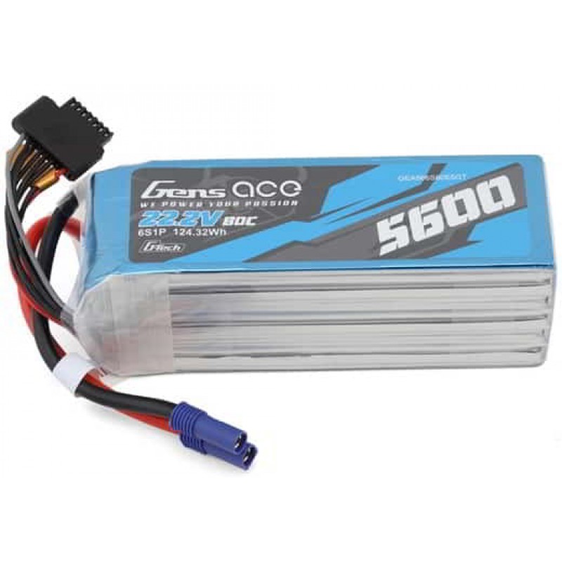 Gens Ace G-Tech Smart 6S LiPo Battery 80C (22.2V/5600mAh) w/EC5 Connector