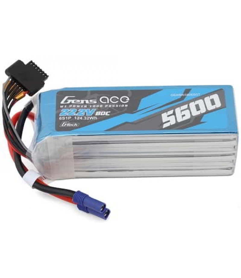 Gens Ace G-Tech Smart 6S LiPo Battery 80C (22.2V/5600mAh) w/EC5 Connector