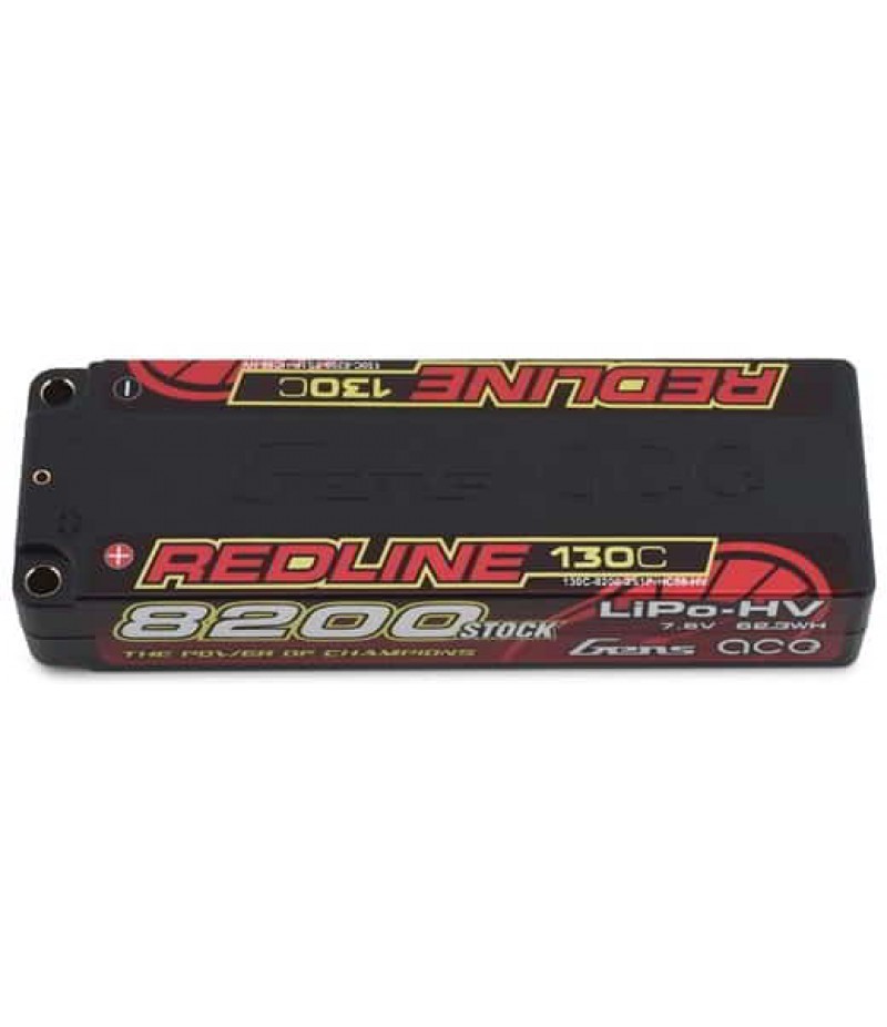 Gens Ace Redline Series 8200mAh 7.6V 130C 2S1P HardCase HV Lipo Battery GA-R-130C-8200-2S1P-HC58-HV