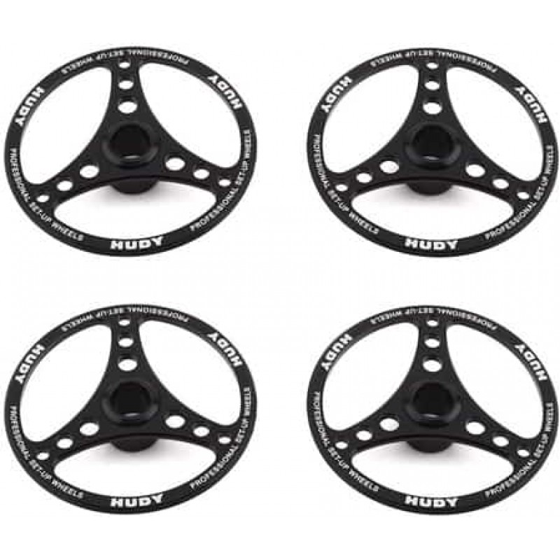 Hudy 1/8 On-Road Aluminum Set-Up Wheel (4)