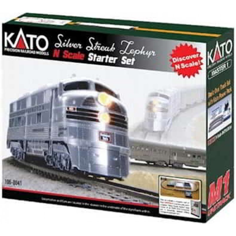 Kato N Silver Streak Zephyr Starter Set, CB&Q