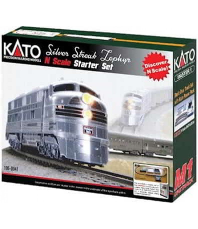 Kato N Silver Streak Zephyr Starter Set, CB&Q