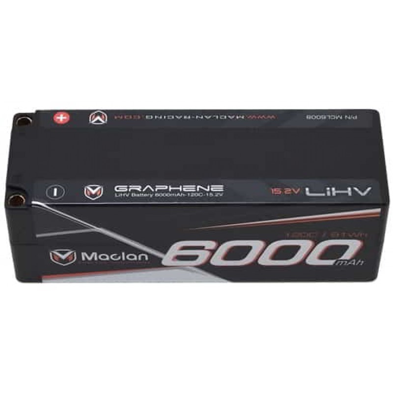 Maclan Graphene 4S Carbon 120C Race Formula LiPo Battery (15.2V/6000mAh) w/5mm Bullets