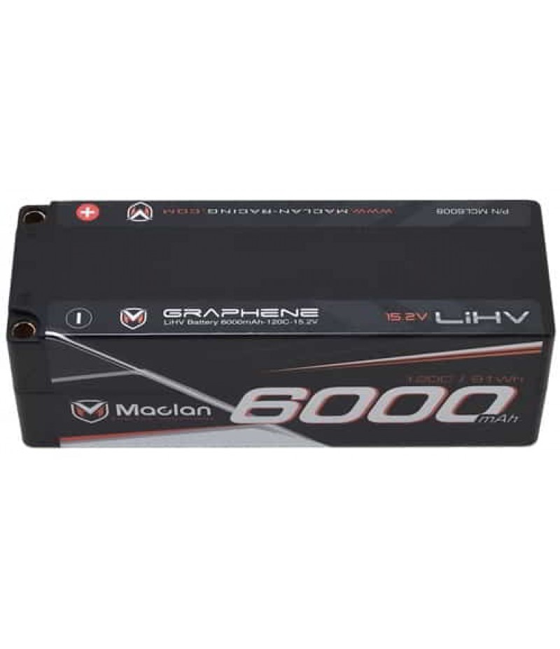 Maclan Graphene 4S Carbon 120C Race Formula LiPo Battery (15.2V/6000mAh) w/5mm Bullets