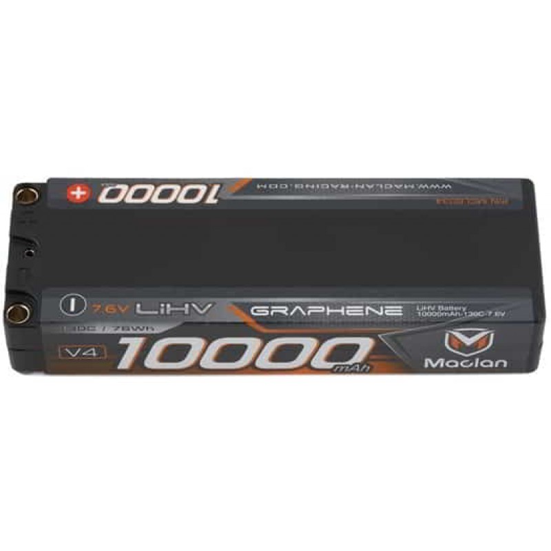 Maclan HV Graphene V4 2S LiPo Battery w/5mm Bullets (7.6V/10,000mAh)