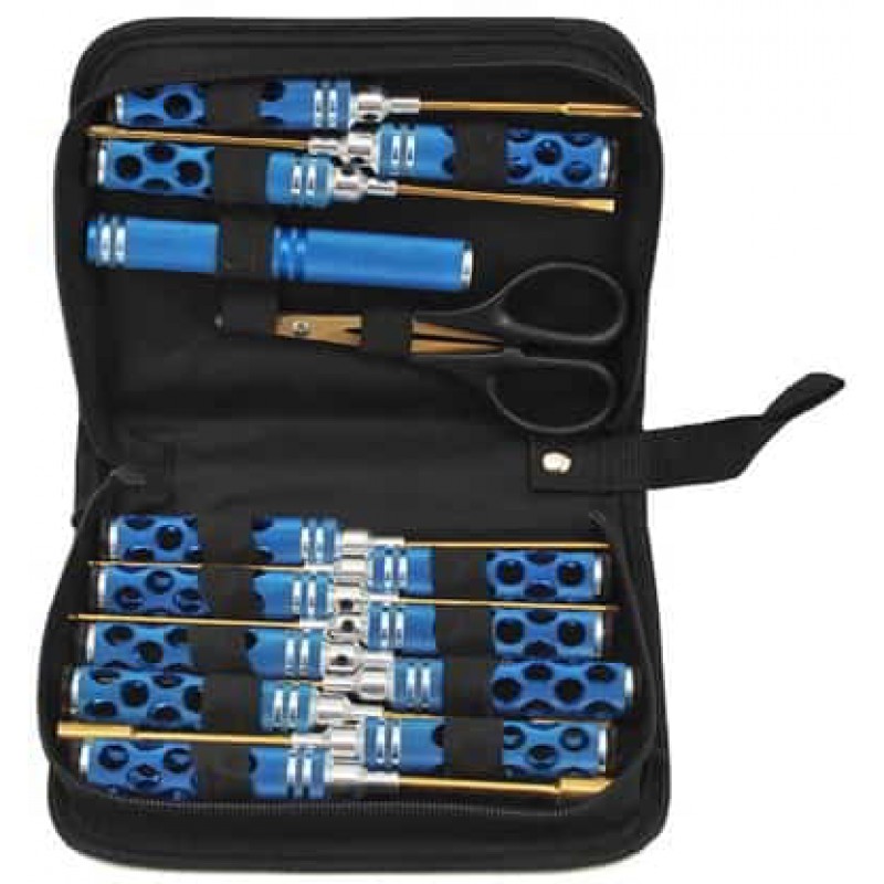 Maxline R/C Products 14 Piece Honeycomb Tool Set w/Case (Blue)