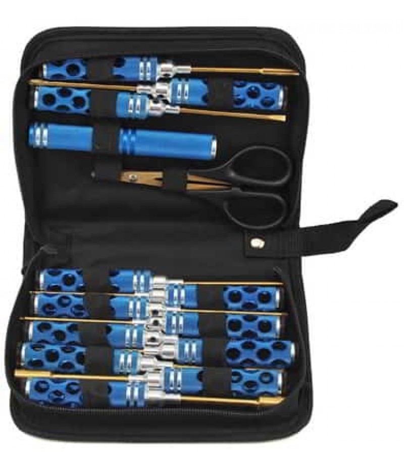 Maxline R/C Products 14 Piece Honeycomb Tool Set w/Case (Blue)