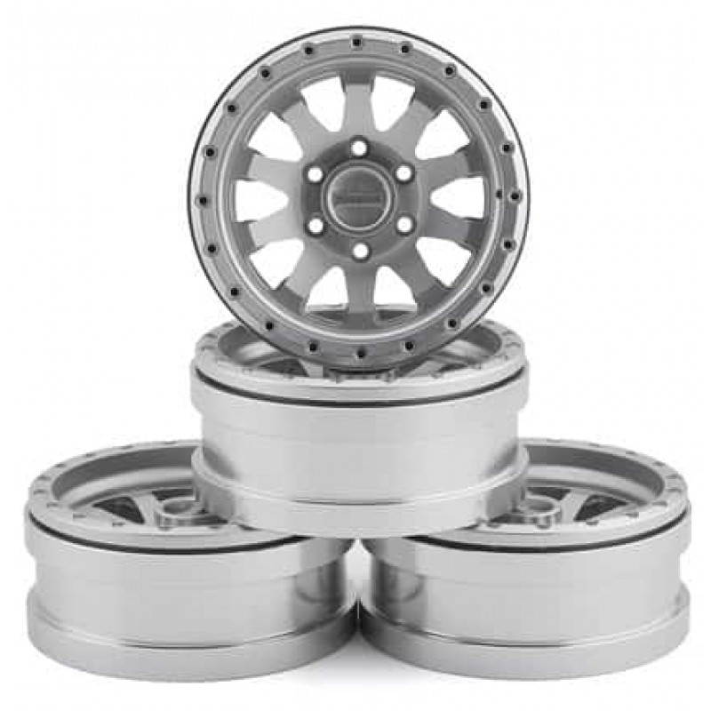 Pit Bull Tires Raceline Clutch 1.9" Aluminum Beadlock Wheels (Silver) (4) w/12mm Hex