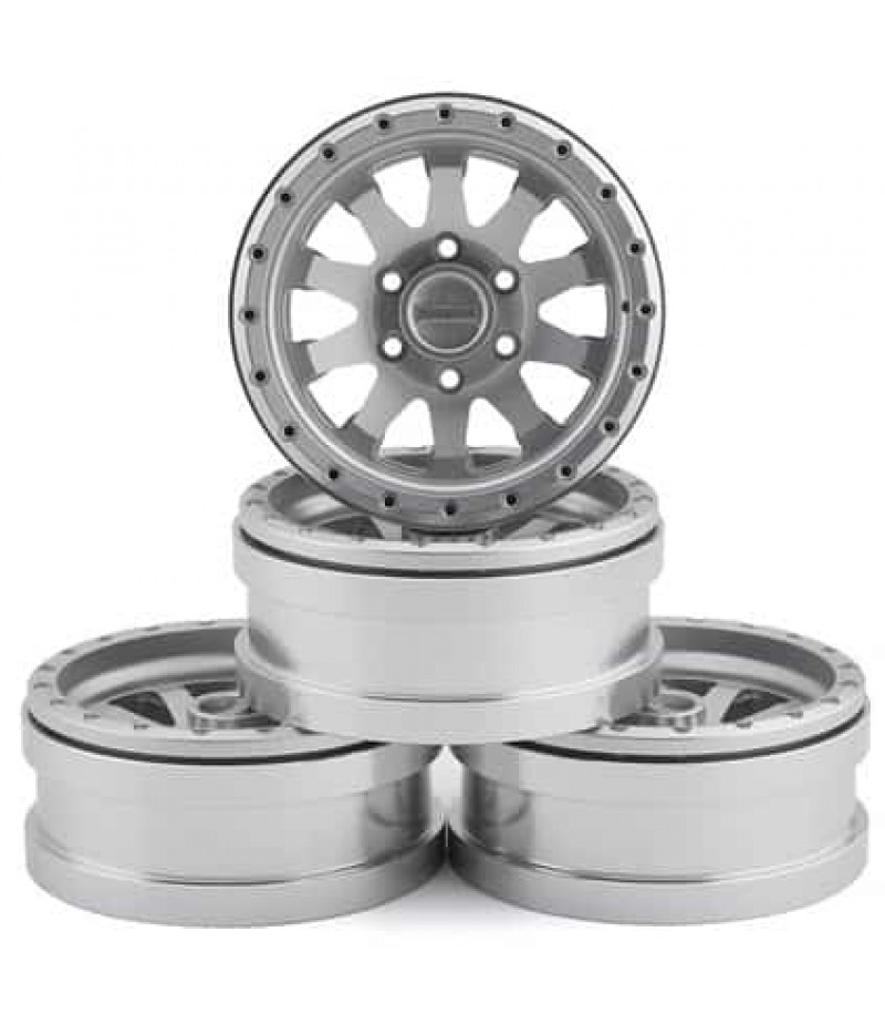 Pit Bull Tires Raceline Clutch 1.9" Aluminum Beadlock Wheels (Silver) (4) w/12mm Hex