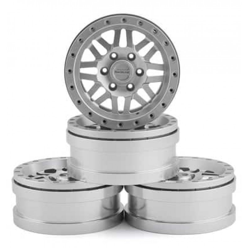 Pit Bull Tires Raceline Ryno 1.9" Aluminum Beadlock Wheels (Silver) (4) w/12mm Hex