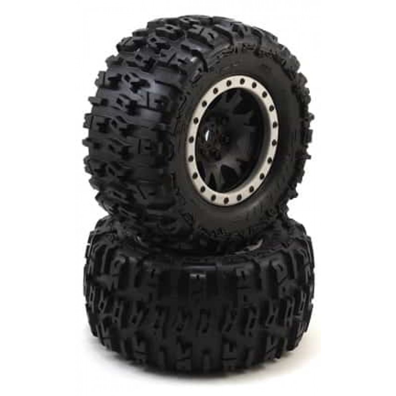 Pro-Line Trencher Pro-Loc Pre-Mounted All Terrain Tires (MX43) w/Impulse Pro-Loc Wheels (Black) (2)