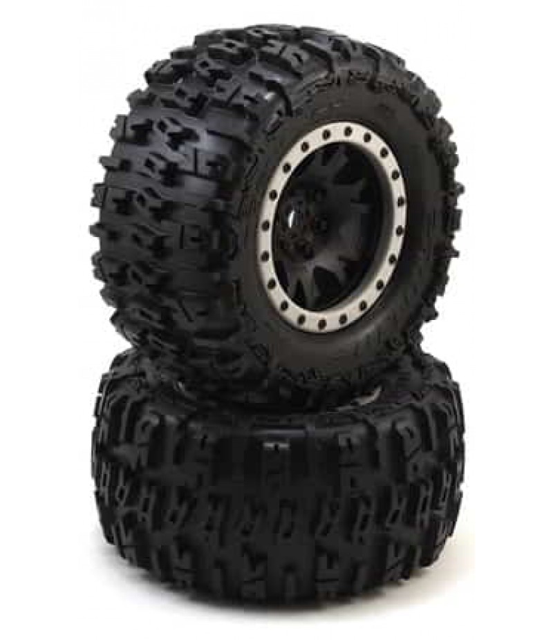 Pro-Line Trencher Pro-Loc Pre-Mounted All Terrain Tires (MX43) w/Impulse Pro-Loc Wheels (Black) (2)