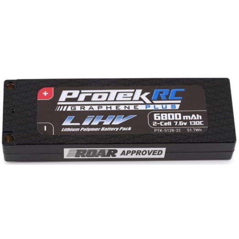 ProTek RC 2S 130C Low IR Si-Graphene + HV LCG LiPo Battery (7.6V/6800mAh) w/5mm Connectors (ROAR Approved)