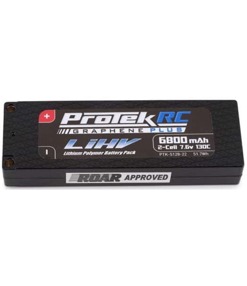 ProTek RC 2S 130C Low IR Si-Graphene + HV LCG LiPo Battery (7.6V/6800mAh) w/5mm Connectors (ROAR Approved)