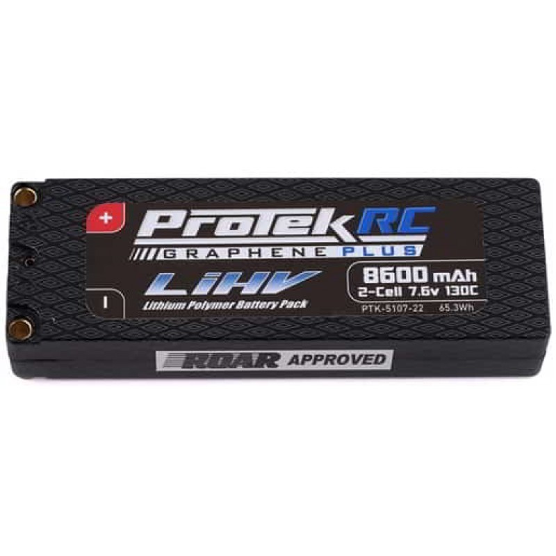 ProTek RC 2S 130C Low IR Si-Graphene + HV LiPo Battery (7.6V/8600mAh) w/5mm Connectors (ROAR Approved)