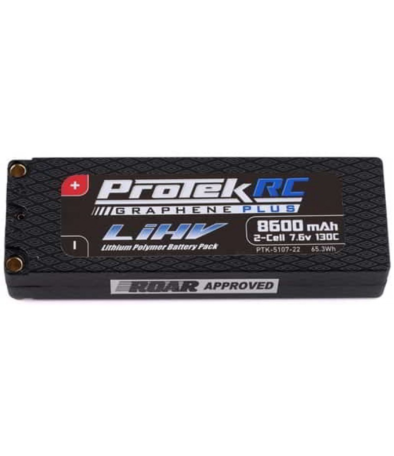 ProTek RC 2S 130C Low IR Si-Graphene + HV LiPo Battery (7.6V/8600mAh) w/5mm Connectors (ROAR Approved)