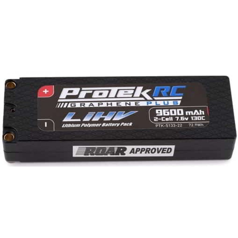 ProTek RC 2S 130C Low IR Si-Graphene + HV LiPo Battery (7.6V/9600mAh) w/5mm Connectors (ROAR Approved)