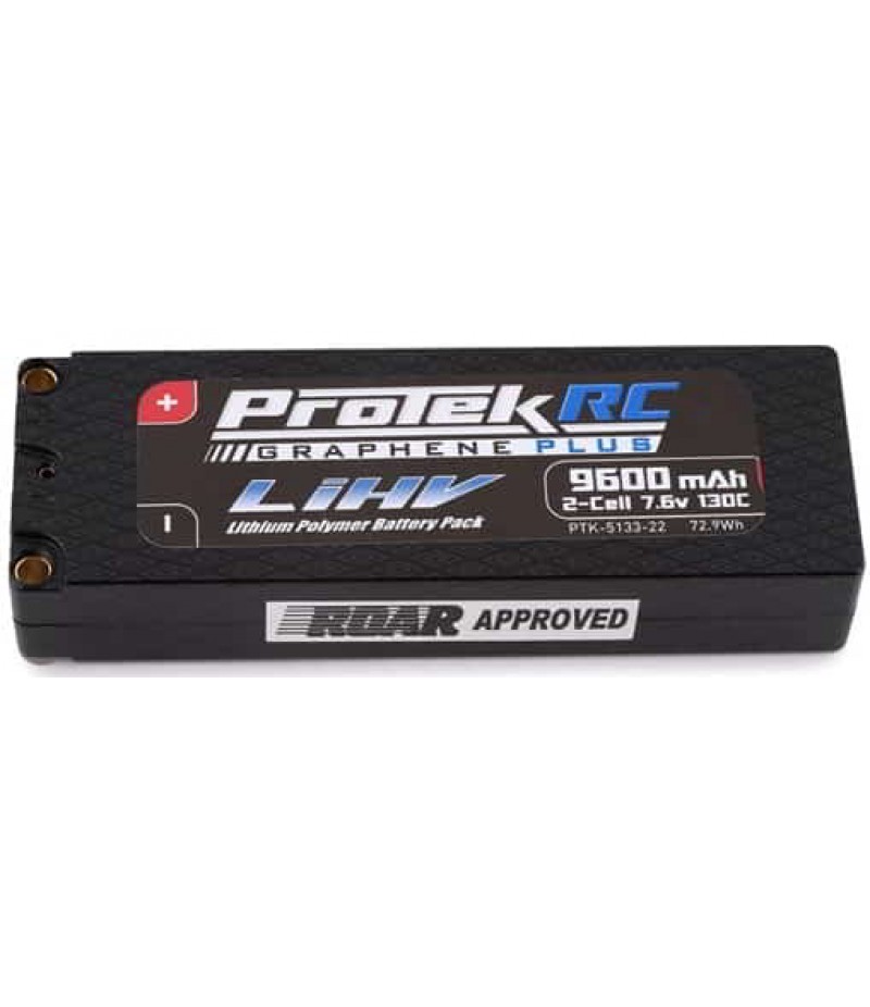 ProTek RC 2S 130C Low IR Si-Graphene + HV LiPo Battery (7.6V/9600mAh) w/5mm Connectors (ROAR Approved)