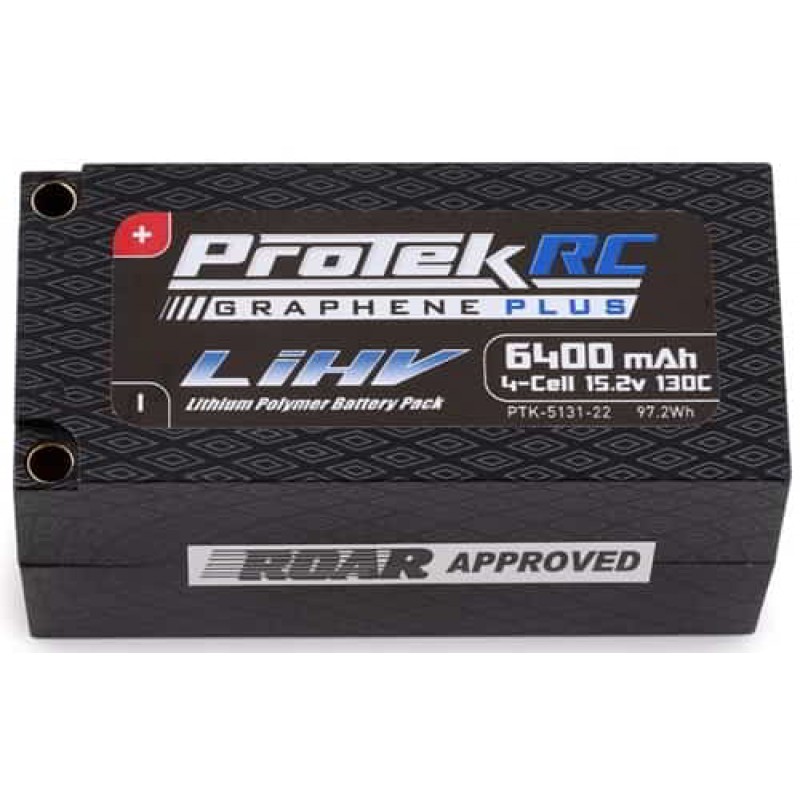 ProTek RC 4S 130C Low IR Si-Graphene+ HV Shorty LiPo Battery (15.2V/6400mAh) w/5mm Connector (ROAR Approved)